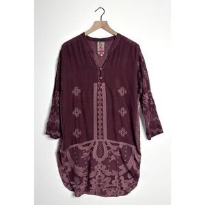 JOHNNY WAS Embroidered Rayon Tunic